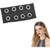 ELNX Fascia per Capelli Elastica Donna con Dettaglio Forato | Ampio Bandeau Punk Grunge | Accessorio Y2K per Yoga Corsa Halloween(Grigio Scuro)