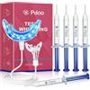 Pdoo Teeth Whitening Kit - Kit Sbiancante Denti con Luce LED a Cavo, Alternativa Strisce Sbiancanti Dent - 5 Gel Sbiancanti da 3 ml, Mascherina Dentale per Sbiancamento Denti Immediato e Trattamento