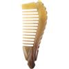 MUSISALY Pettine a denti larghi in corno di bue naturale antistatico, 13-14 cm, pettine districante portatile per donne strumento di styling per capelli ricci e ondulati leggero e compatto