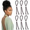 Apojgitn 6 elastici antiscivolo per capelli ricci naturali, ad alta elasticità, regolabili, per capelli spessi, morbidi e non danneggiano i capelli, per trecce da donna, per trecce da donna, bignè, coda di