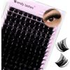 WENDY LASHES Ciglia Finte Ciuffetti D Curl Style-200D | Extension Ciglia Individuali Naturali 10-18mm Mixed Cluster lashes Riusabile DIY Lash Extension a Casa