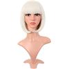 MapofBeauty 12 Pollice Corto Lisci Donna Lisci Parrucche (Platino Biondo)