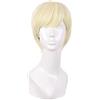 MapofBeauty 10 Pollic/25cm Moda Uomini Corto Riccio Capelli Cosplay Parrucca (Leggero Biondo)