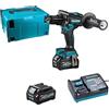 Makita HP001GD202 Trapano combinato Brushless Max XGT 40V completo di 2 batterie da 2,5 Ah, caricatore rapido e set adattatore intercambiabile fornito in valigetta Makpac