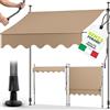 tillvex Tenda da Sole a Bracci con Manovella | Protezione per Balcone, Regolabile, Senza Forare | Tenda Resistente per Esterno Raggi UV e Regolabile in Altezza (Taupe, 350cm)
