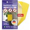 Wolkenfeld Trappola Moscerini Piante 60 Pezzi Stick Gialli - Trappole per Moscerini Senza Insetticidi - Cattura Insetti Adesivi Doppio Lato per Interno, Vaso e Serra - Made in Germany