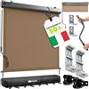 tillvex® Tenda da sole verticale per interni ed esterni, impermeabile, con manovella, per balcone, terrazza e giardino, tenda parasole in alluminio (Taupe, 160 x 250 cm)