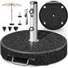 tillvex® Base per Ombrellone da Giardino in Granito, Rotonda - 27 kg, con Tubo in Acciaio Inox, Supporto per ombrellone da Balcone da 16 a 48 mm e 300 cm di Diametro + Maniglia per Il Trasporto