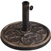 Yaheetech Base per Ombrellone da Giardino in Resina e Metallo Supporto 10 kg per Pali da Ø38mm e Ø48mm con Effetto in Ghisa Esterno Veranda Terrazza Piscina Spiaggia Patio Bronzo