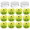 LATERN 12 Pezzi Bobine di Filo per Decespugliatore Ryobi (AC80RL3) con 3 Pezzi Tappi per Bobina, 42m Filo di Ricambio Reflex Alimentazione Automatica per Decespugliatore a Batteria Ryobi 18V 24V 40V