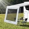 EFEALL Protezione solare per camper 2 x 3,7 m, protezione UPF 50+, resistente alla pioggia, con finestra panoramica regolabile (tessuto + rete), tenda parasole per listelli con diametro di 5 - 7 mm