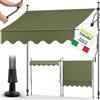 tillvex Tenda da Sole a Bracci con Manovella | Protezione per Balcone, Regolabile, Senza Forare | Tenda Resistente per Esterno Raggi UV e Regolabile in Altezza (Verde militare, 200cm)