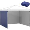 Outsunny Set di 3 pareti laterali per padiglione 3x3m, Blu scuro