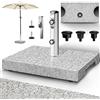 tillvex® Base per Ombrellone da Giardino in Granito, Rettangolare - 25 kg, con Tubo in Acciaio Inox, Supporto per ombrellone da Balcone da 16 a 48 mm e 300 cm di Diametro + Maniglia per Il Trasporto
