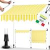 tillvex Tenda da Sole a Bracci con Manovella | Protezione Balcone, Regolabile, Senza Forare, a Manovella | Tenda resistente per Esterno ai raggi UV e regolabile in Altezza (350cm, Giallo/Bianco)