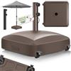 tillvex® Base per ombrellone PAVERA e Ruote e Freni | Zavorra ombrellone riempibile 37L/56kg | Piedistallo per ombrelloni Giardino e Mercato Ø1,8-3,7m | Resistente a intemperie e UV (Marrone)