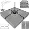 tillvex® Base per Ombrellone 90 Litri / 120 kg - 4 Pezzi per Ombrellone Decentrato con Connettore Metallico | Porta Ombrelloni Riempibile con Acqua o Sabbia | Supporto Ombrellone (Grigio Granito)