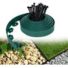 LZQ Bordo per aiuole in plastica flessibile, con 30 chiodi di fissaggio per giardini, erba e pietra, lunghezza 10 m, colore: verde