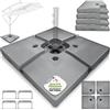 tillvex® Base per Ombrellone 90 Litri / 120 kg - 4 Pezzi per Ombrellone Decentrato con Connettore Metallico | Porta Ombrelloni Riempibile con Acqua o Sabbia | Supporto Ombrellone (Grigio)