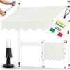 tillvex Tenda da Sole a Bracci con Manovella 400cm | Protezione per Il Balcone, Regolabile, Senza Forare, a Manovella | Tenda resistente per Esterno ai raggi UV e regolabile in Altezza