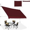 COSTWAY Tenda da Sole per Esterno, Tenda da Sole a Morsetto per Balcone con Struttura Telescopica e Tessuto Resistene ai Raggi Solari, Regolabile in Altezza e in Angolazione (200 cm,Rosso)