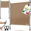 tillvex® Tenda da Sole Verticale per Esterni 100 x 310 cm Taupe con manovella Senza Fori, frangivista, allungabile e Opaca, Tenda da Sole Verticale Balcone e terrazza, Resistente alle intemperie