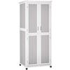 Outsunny Casetta Porta Attrezzi in Legno di Abete a 3 Livelli con Tetto in Bitume e Ganci, 77x58x175 cm, Grigio