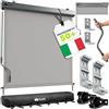 tillvex® Tenda da sole verticale 140 x 250 cm per interni ed esterni, impermeabile, con manovella, per balcone, terrazza e giardino, protezione solare in alluminio, tenda avvolgibile per balcone