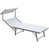 Linea Garden Friend Lettino Mare Ibiza in Textilene 580 Gr/M² Colore Bianco, 183 x 61 x 38 cm