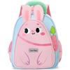 PROTAURI Zainetto Bambina, Zaino Asilo con Disegno Animale Cartoon Riflettente e Cinturino Toracico, Sacca Asilo Bimbo di Grande Capacità, 2-6 Anni, 10.3L, Rosa Coniglio-Design