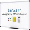 VIZ-PRO Lavagna Magnetica/Lavagna Cancellabile a Secco, 90 x 60 cm, Include 1 Cancellino, 2 Pennarelli e 4 Magneti