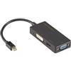SIIG Mini DisplayPort a VGA/DVI-D/HDMI 4K 3 in 1 adattatore convertitore Thunderbolt 2 compatibile fino a 4Kx2K per MacBook iMac Surface e altri dispositivi abilitati Mini DP (LB-CD0014-S1)