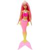 Barbie - Dreamtopia Sirena Bambola capelli rosa con coda rosa e giallo sfumati e coroncina, Giocattolo per Bambini 3+ Anni, HGR11