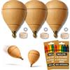 ALEJANDRO FUENTES AF® - Trottola legno, Set: 3 Mini Trottole per Bambini (48mm) + 12 Cere Colorate + 3 Rondelle per Corda | Personalizza la tua Mini Trottola in Legno