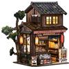 BATTREVO book nook diy kit-Negozio di paese fantasy-Booknook Bausatz mit LED Licht，3D-Holzpuzzles Buchecke, DIY Puppenhaus Häuser，bastelset erwachsene