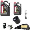 CLICK&GO COMPATIBILE CON YAMAHA MAJESTY 125 KIT MANUTENZIONE TAGLIANDO PER SCOOTER 2 LITRI DI OLIO 10W40 5000 4T TECNOLOGIA HC-TECH+FILTRO OLIO+FILTRO ARIA+CANDELA