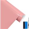 NewL Rotolo di pellicola in vinile ultra lucida di alta qualità, con canali di rilascio dell'aria, per tettuccio auto, pilastro e moto, colore rosa chiaro, 30 cm x 150 cm