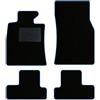 QUEMAR Tappetini Auto compatibili con MINI R56 R57 R58 Coupé R59 Roadster 2007-2013/Kit Tappeti Moquette Gomma su Misura (Set 2 Ant.+2 Post.)/Ricami e Colori Personalizzati (Bordo Blu, 0 Ricami)