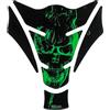 BIKE-label Adesivo per serbatoio 3D per moto, motivo teschio, fiamme, colore verde, X500157VA