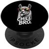 Gamer Coole Sprüche Lustiges Fun Shirt C Chill Bro Cooler Lama Alpaca Occhiali da sole Fun Scritta Gamer PopSockets PopGrip Adesivo