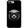 Clever Woodland Creature Graphic Designs Custodia per iPhone 7 Plus/8 Plus Smart Badger Indossare Occhiali Line Art