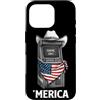 Merica USA Patriotic Cute Funny 4th of J Custodia per iPhone 16 Pro Arcade Gamer Retro Vintage 80s 90s Videogiochi Bandiera Americana