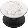 Japanese Sakura Vintage Line Art Mindful Kitsune Fox Fiori di ciliegio Meditazione Zen Yoga Vita Donne PopSockets PopGrip Adesivo