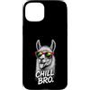 Gamer Coole Sprüche Lustiges Fun Shirt C Custodia per iPhone 15 Plus Chill Bro Cooler Lama Alpaca Occhiali da sole Fun Scritta Gamer