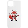 Red Fox Apparel Tee Custodia per iPhone 14 Plus Vintage Red Fox Punk Music Playing Guitar