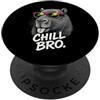 Gamer Coole Sprüche Lustiges Fun Shirt C Chill Bro Cooler Capybara Occhiali da Sole Scritta Divertente Gamer PopSockets PopGrip Adesivo