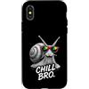 Gamer Coole Sprüche Lustiges Fun Shirt C Custodia per iPhone X/XS Chill Bro Cool Lumaca Occhiali da Sole Scritta Divertente Gamer