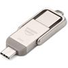 Amazon Basics Unità Flash USB, Chiavetta con Doppia Porta USB C e USB A, 256 GB, Colore Argento Champagne