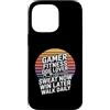Gaming Workout Gamer Gym Motivation Custodia per iPhone 14 Pro Max Gamer Fitness Dog Lover Sudore Ora Vinci Più Tardi Passeggiata Ogni Giorno