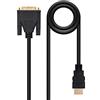 NANOCABLE 10.15.0502 - Cavo DVI-HDMI, maschio-maschio, DVI18 + 1/M-HDMI A/M, nero, 1.8 mts
